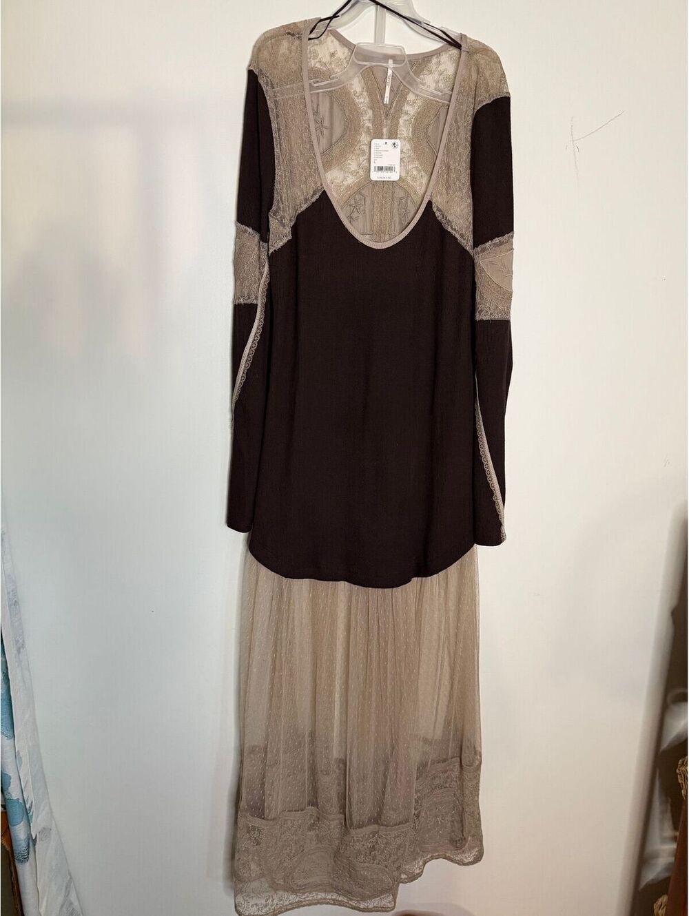 Free People Sitting Pretty Maxi Lace Thermal Top Dress